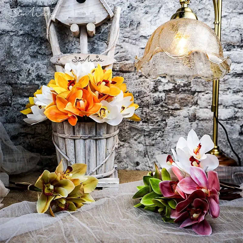 SunMade Высококачественный букет орхидеи 4 шт./лот роскошные свадебные украшения