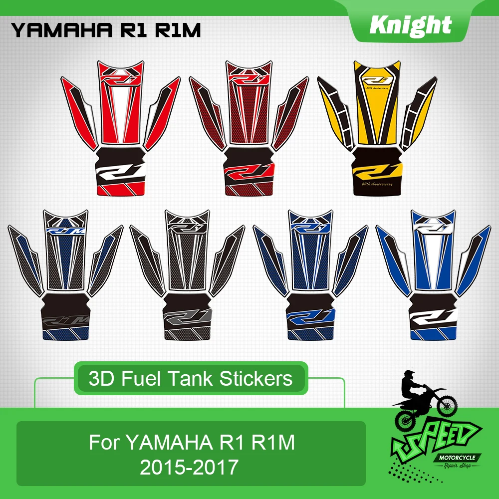 

Мотоциклетная 3D наклейка с коллоидной защитой, значок, защита от царапин, коврик для топливного бака Yamaha R1 R1M 2015-2017