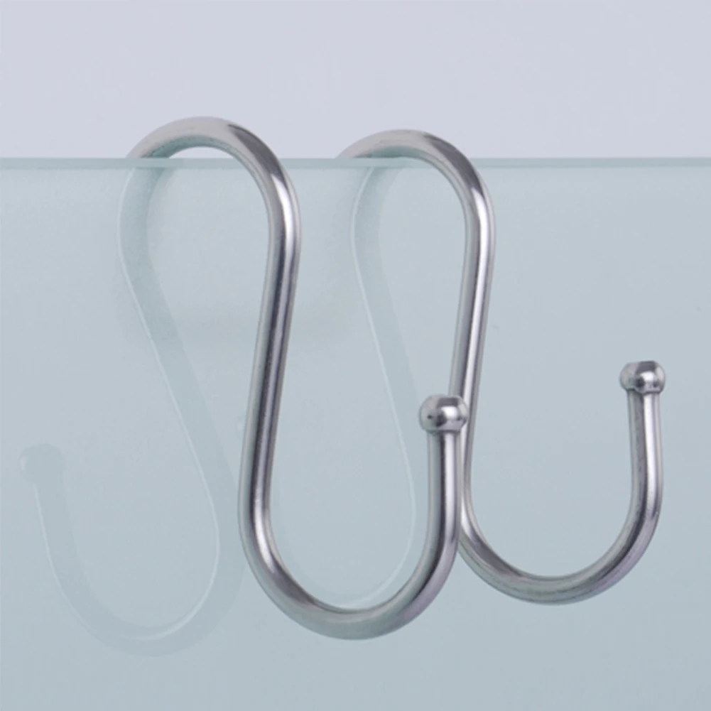 

Hooks Stainless Steel Hanger Towel Storage S-Shaped Pothook Holder Home Cabinet