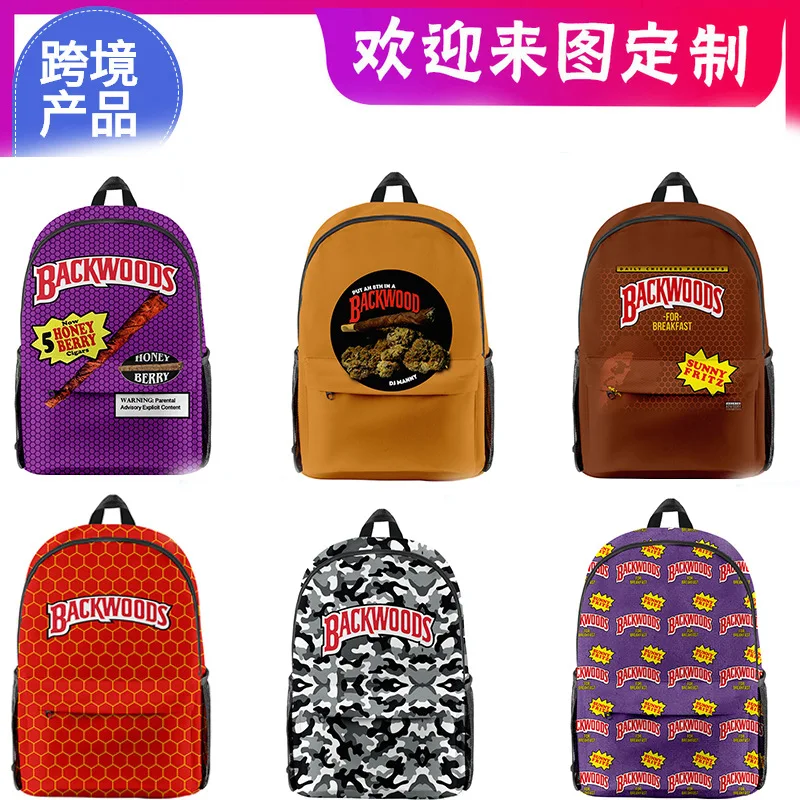 

New Bag Backwoods Cigar 3D Digital Color Printing Campus Student Backpack