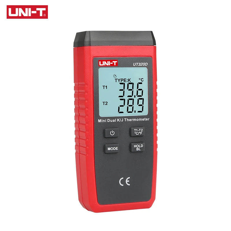 Цифровой термометр UNI-T UT320A UT320D Двухканальный измеритель температуры ЖК-дисплей