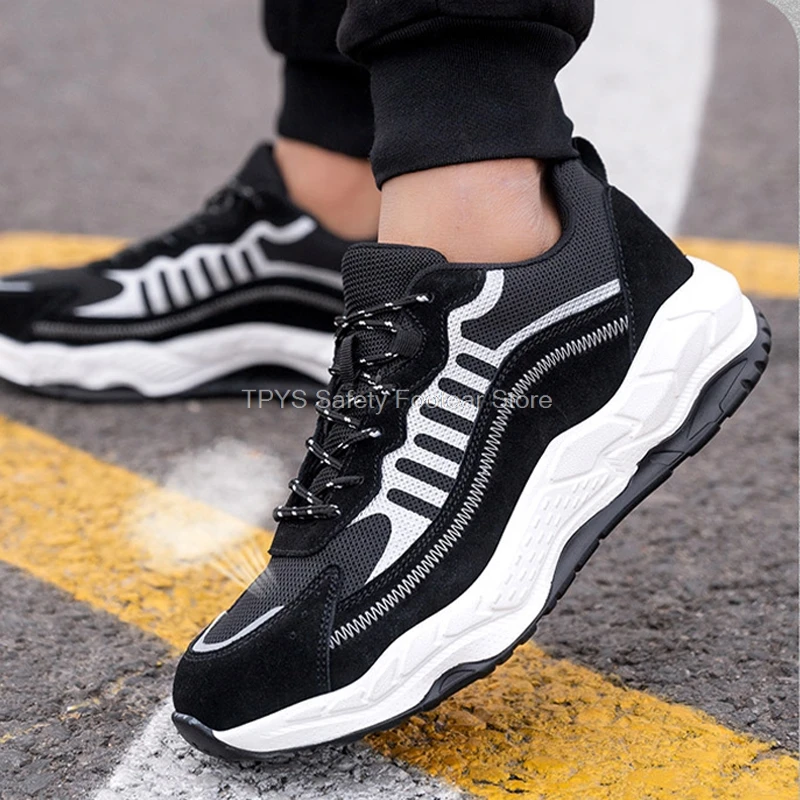 

Lightweight Men Safety Shoes Steel Toe Work Shoes Breathable Men Shoes Fashion Security Shoes Boots Male Work Sneakers Shoes
