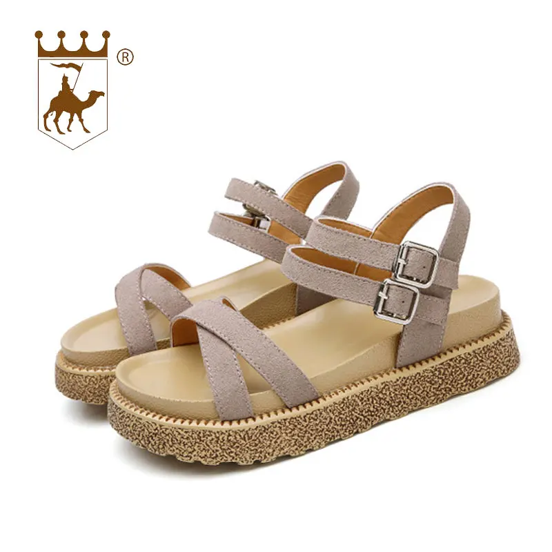 BACKCAMEL2018 Новая летняя обувь женские босоножки кожаные сандалии с открытым носком