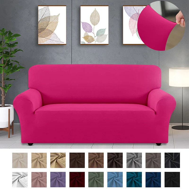 

New Solid Color Sofa Covers for Living Room Polyester Modern Elastic Corner Couch Cover Slipcovers 1/2/3/4 Seate