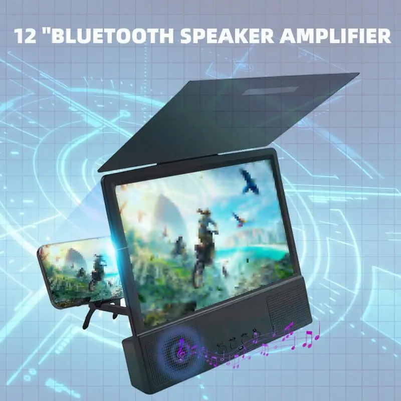 l12 3d mobile phone screen magnifier hd video amplifier stand bracket with movie game magnifying folding phone desk holder free global shipping