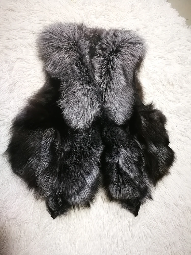 

Real Fox Fur Vest Coat Winter Woman Short Full Nice And Warm