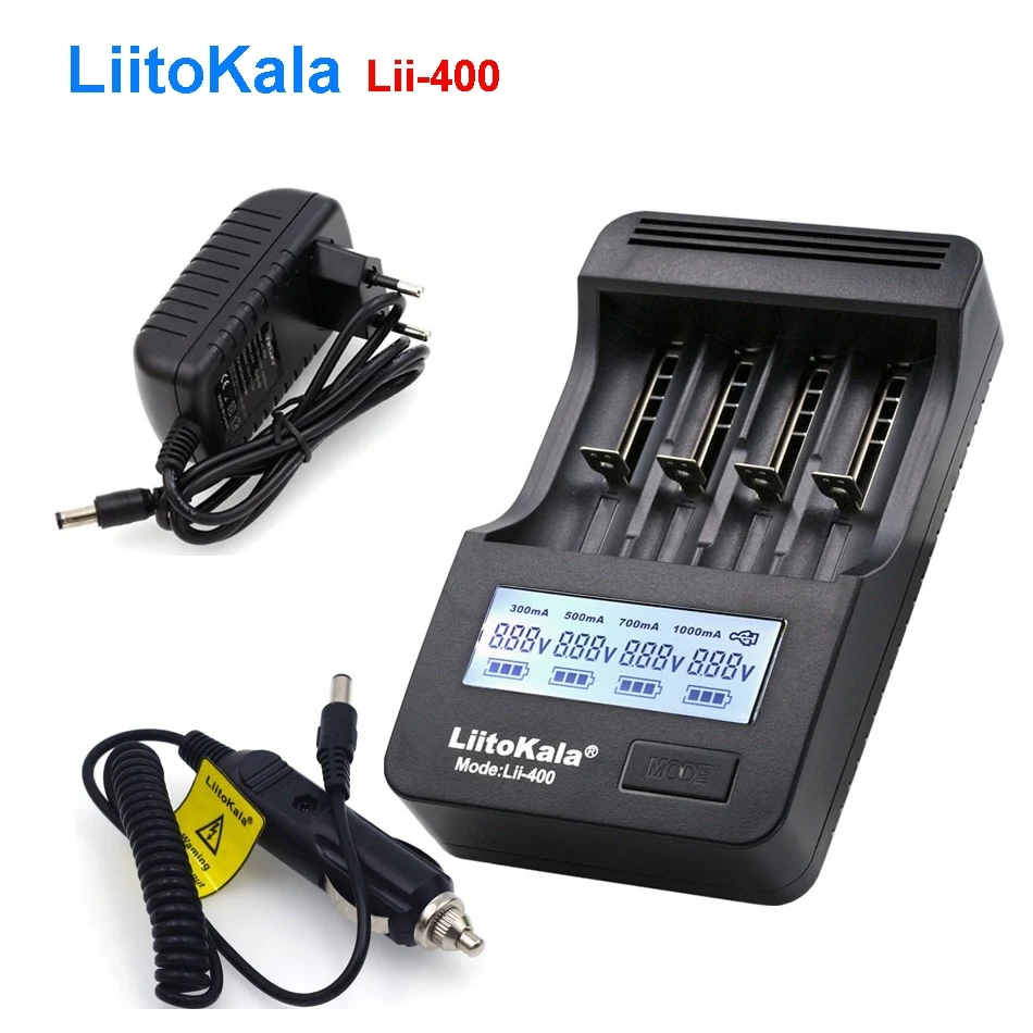 Аккумуляторное зарядное устройство Liitokala Lii 400 18650 3 7 V 26650 21700 16340 18350 14500 AA|Зарядные
