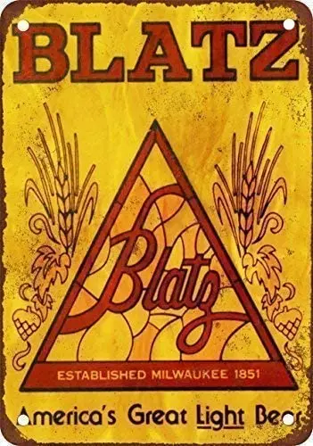 

Metal Tin Sign Metal Sign Bar Retro Poster BLATZ 8x12 inch Bar Club Restaurant Cafe Man Cave Gift Home Wall Decoration 8x12 Inch