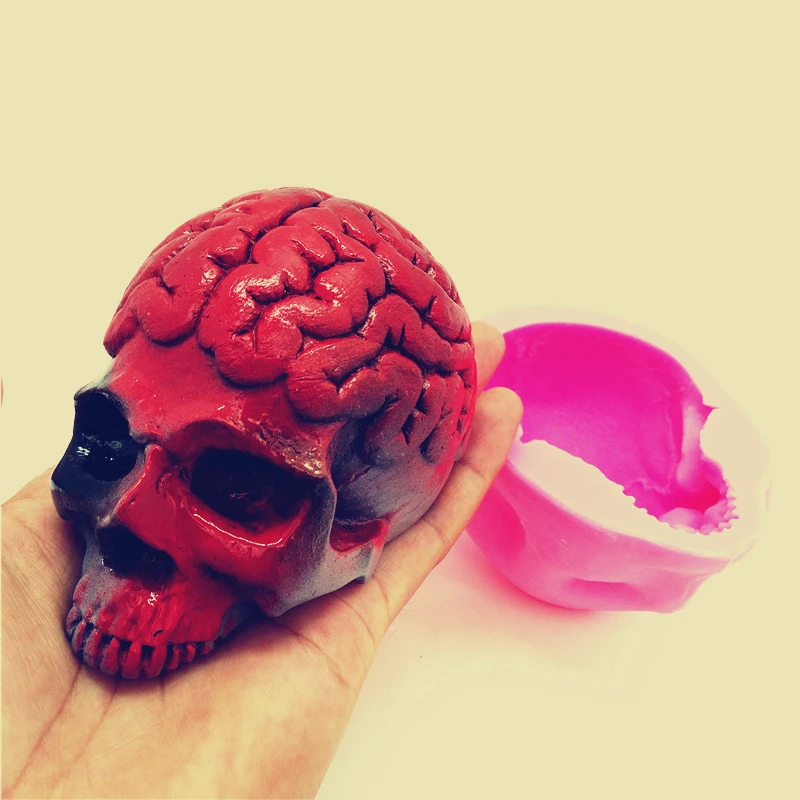 

3D Brain, Skull, Silicone Mold, Resin Gypsum DIY Handmade Concrete, Aromatherapy Candle Mold, Remastered Crafts