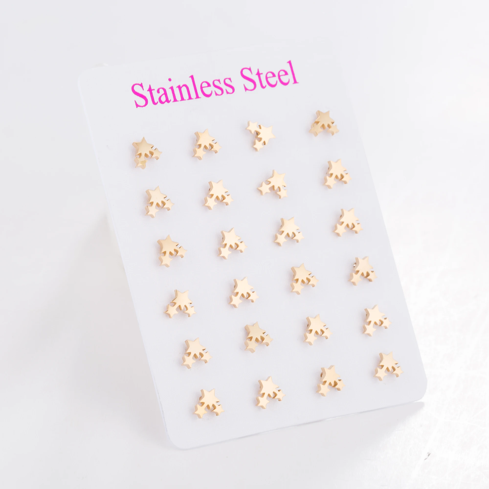 Маленькие серьги Jisensp из нержавеющей стали серьги-гвоздики &quotЗвёзды&quot для