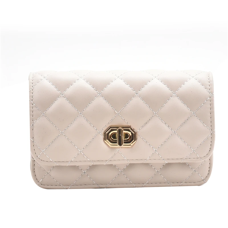 

Square Mini Crossbody bag 2021 Lattice New High-quality PU Leather Women's Designer Handbag Pearl strap Shoulder Messenger Bag