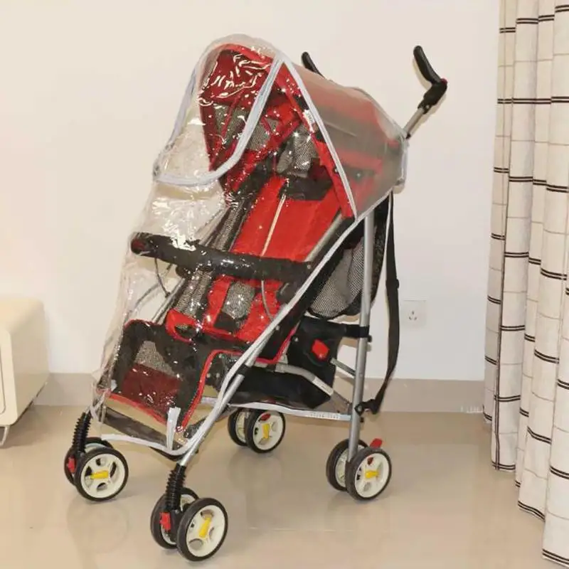 

Stroller Accessories Transparent Rain Cover Big Cart Zipper Raincoat Dust Shield Necessary Baby Outdoor Supplies