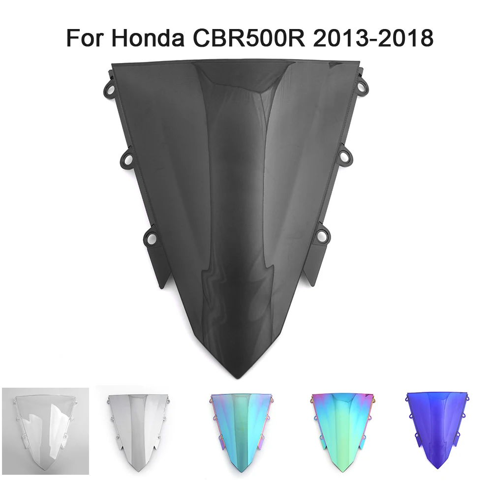 

Лобовое стекло мотоцикла, иридиевое лобовое стекло, черное с болтами, винтами, крепежными гайками для Honda CBR500R 2013 2014 2015 2016 2017 2018
