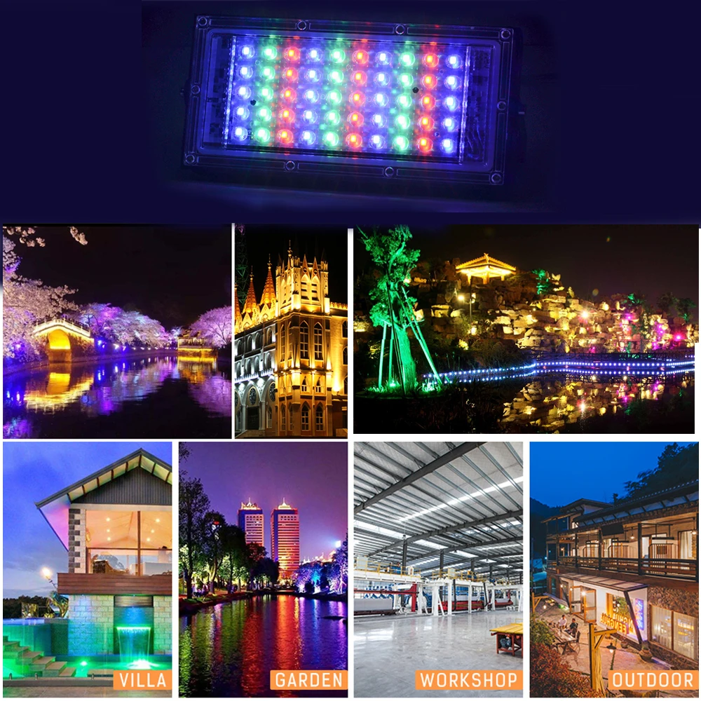 RGB-прожектор с дистанционным управлением 220 В 50 Вт IP65 | Освещение