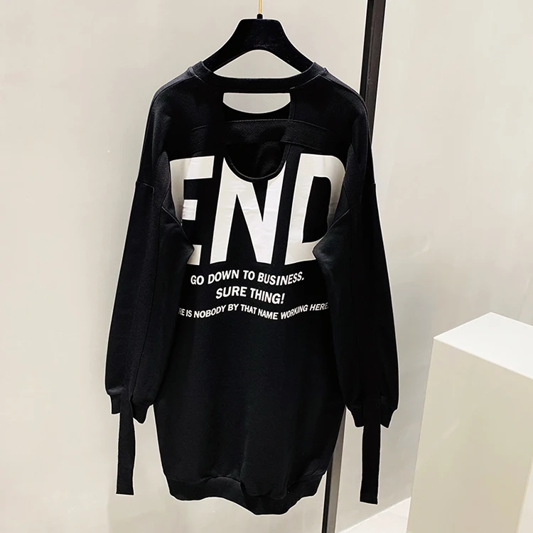 

2021 Spring New Korean Version Style Loose Lazy Cotton Sweatshirts Ins Trendy Long T-shirt Casual Long-Sleeved Top for Women
