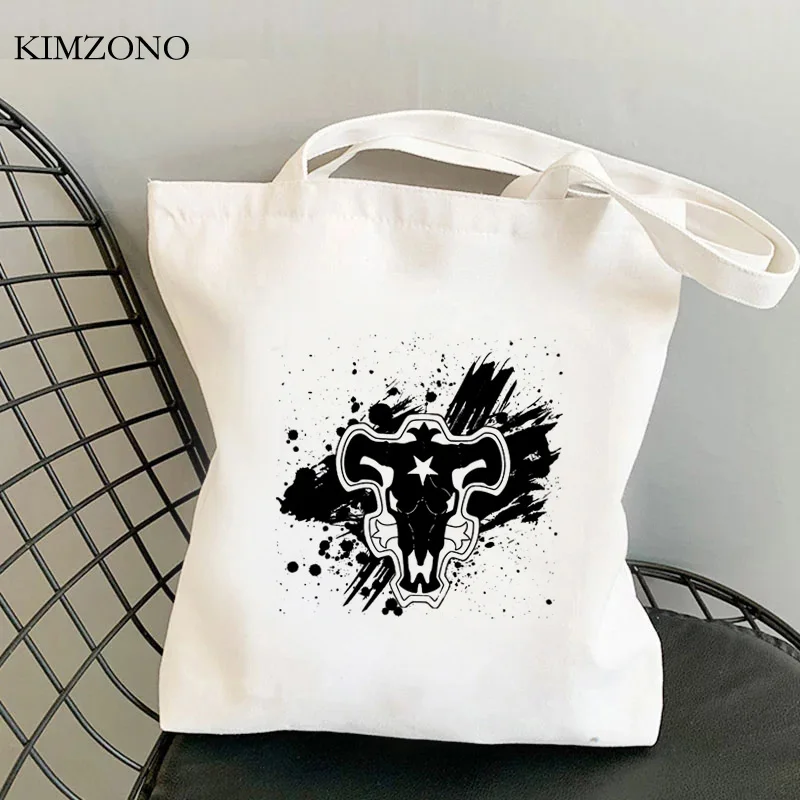 

Black Clover shopping bag bolsa shopping shopper reusable bag bolsa compra boodschappentas jute reciclaje cabas
