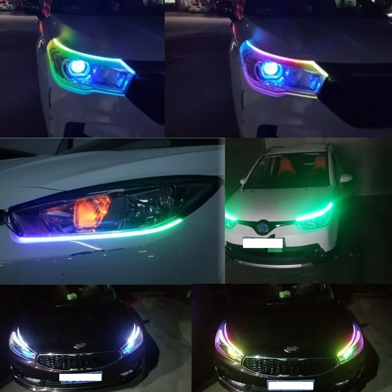 OKEEN 12В Автомобильный светодиодный DRL дневные ходовые огни RGB фонарь для фар