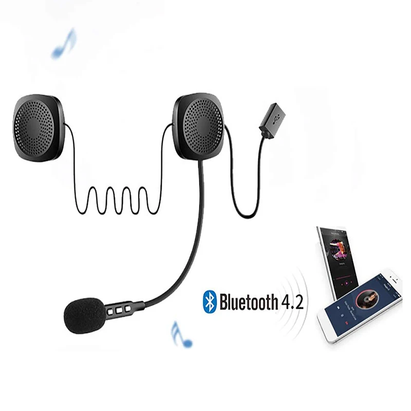 Беспроводной Мотоциклетный шлем Bluetooth гарнитура и домофон с стерео музыкой
