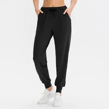 Mulheres workout calças esportivas corredores solto calças de cor sólida fitness correndo sweatpants bolso cintura alta secagem rápida ginásio leggings (2)