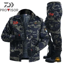 Daiwa Men Spring Autumn Mens Labor Protection Thin Hiking Suit Outdoor Camouflage Fishing Suit Welder Wear-resistant Overalls
