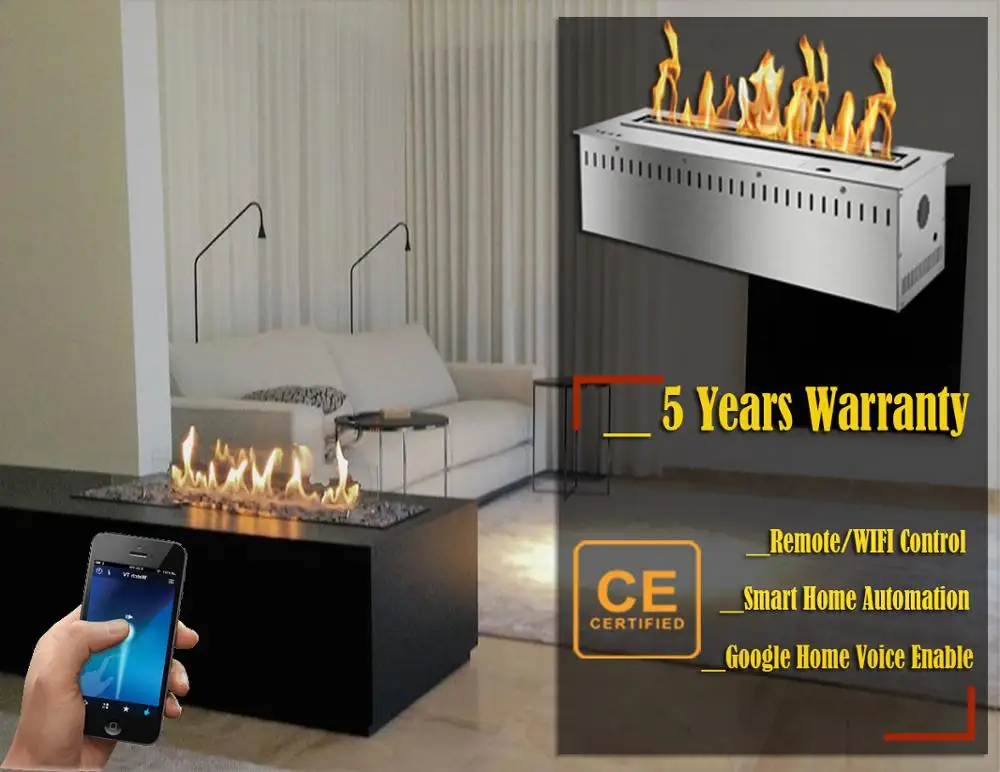 В продаже биокамин lareira с 60 ''горелкой для наружной камины этанол|bio fireplace|fireplaces