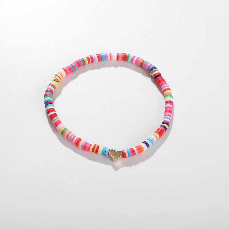 Женский браслет из полимерной глины в форме сердца 4 мм|Плетеные браслеты| |