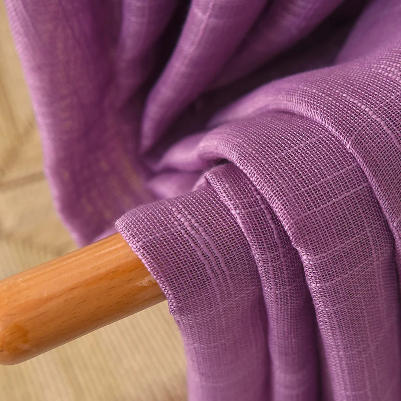 

Living Room White Sheer Curtains Simple Modern Solid Color Cotton Linen Tulle Curtains for Bedroom Window Curtains 10 Colors