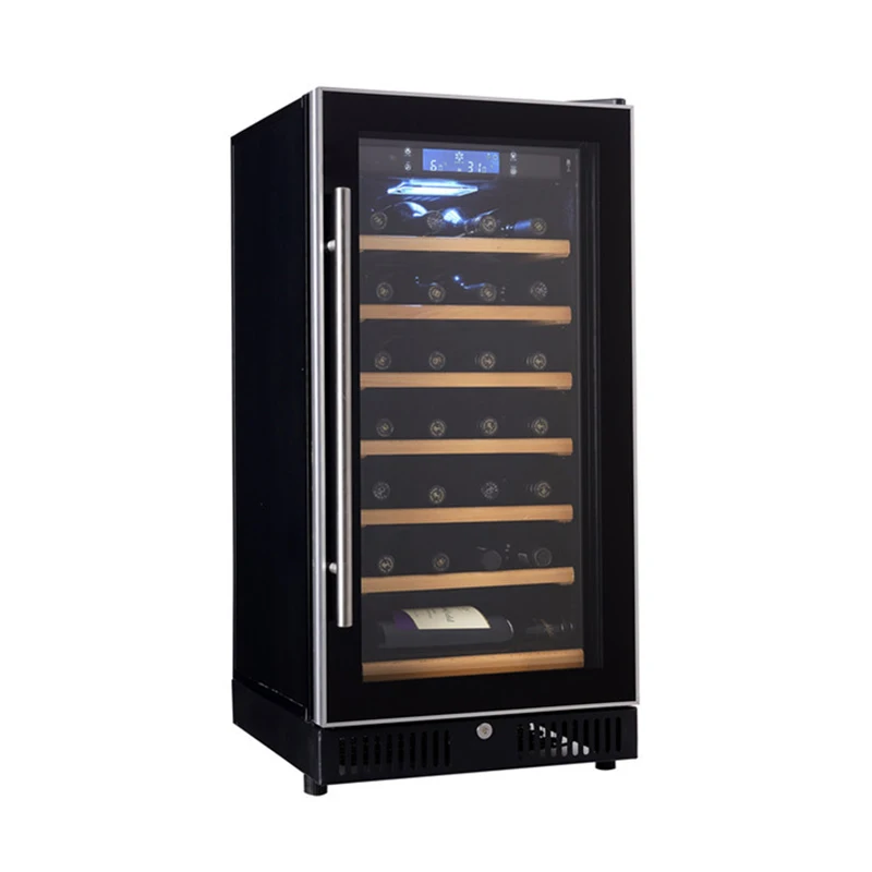 80l Thermostatic Single Door Wine Cooler, Air-cooled Household Wine Refrigerator, Beech Shelf H28bd