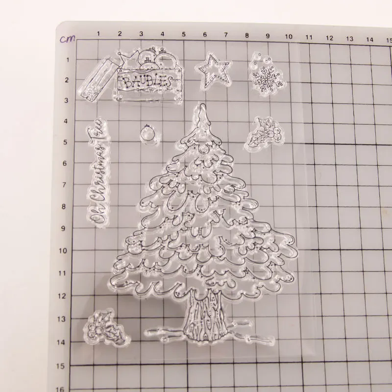 Серия рождественской елки металлические Вырубные штампы и прозрачные для