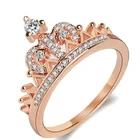 Роскошное циркониевое кольцо в виде короны серебряного цвета, женское свадебное кольцо с кристаллами, ювелирные изделия