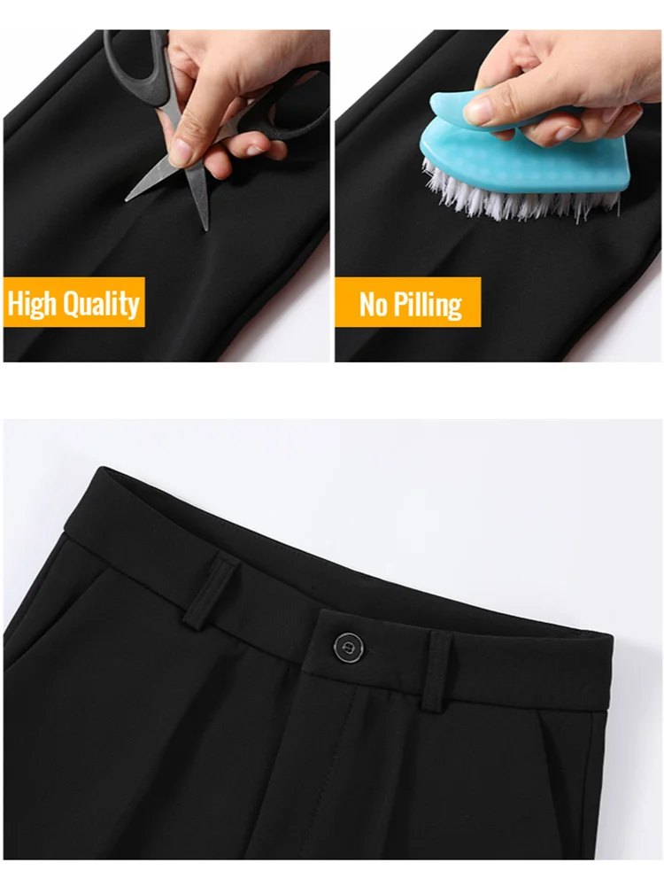 

Black suit pants women's pants 2021 spring new pants women's large size loose and thin high waist pants