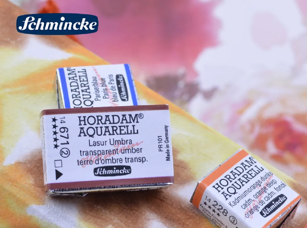 

German Schmincke artist solid watercolor paint half/full block suitable for acuarelas creation paint design