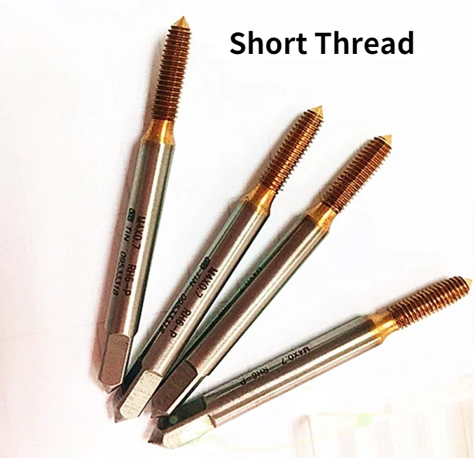 HSS спиральный рифленый кран с короткой резьбой титановое покрытие экструзионный