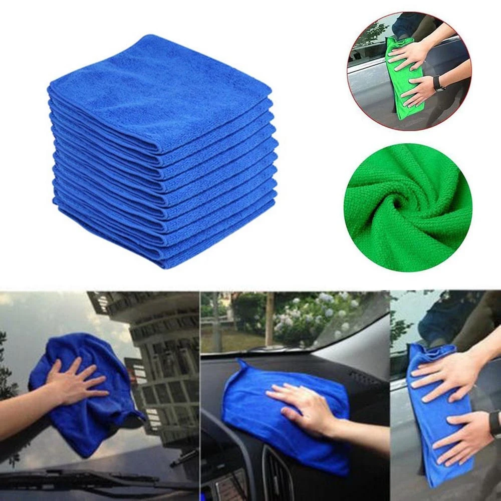 10Pcs Microfiber Car Wash Towel Soft Cleaning Auto Care Detailing Cloths Duster 25x25cm cleaning kits jy31 | Автомобили и