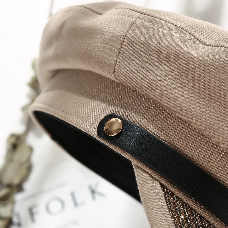 Модная блестящая военная шапка унисекс хлопковые осенние матросские шапки для