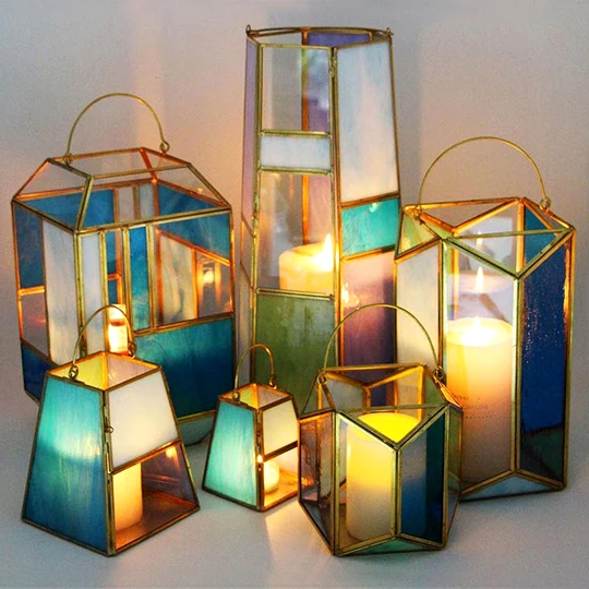 

Simple Glass Candle Holders Nordic Modern Romantic Geometric Wedding Dinner Candlestick Bougeoir Crystal Home Table Decor MM50ZT