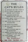 Жестяной винтажный металлический жестяной знак The Cat Rules, настенный художественный подарок для паба, бара, для любителей кошек, знак для домашних животных