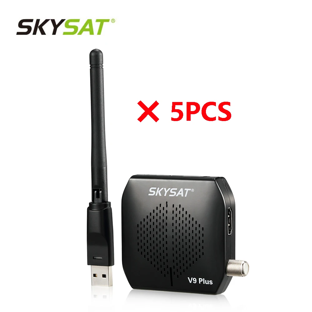 [5 шт.] SKYSAT V9 Plus Мини HD DVB S2 рецептор поддержка CS Powervu Biss WiFi 3G USB PVR спутниковый