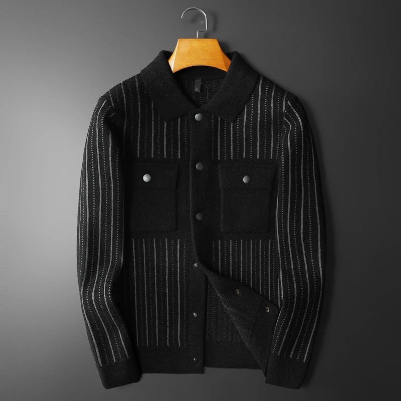 

Свитер мужской утепленный с двумя карманами, на осень/зиму, 4XL