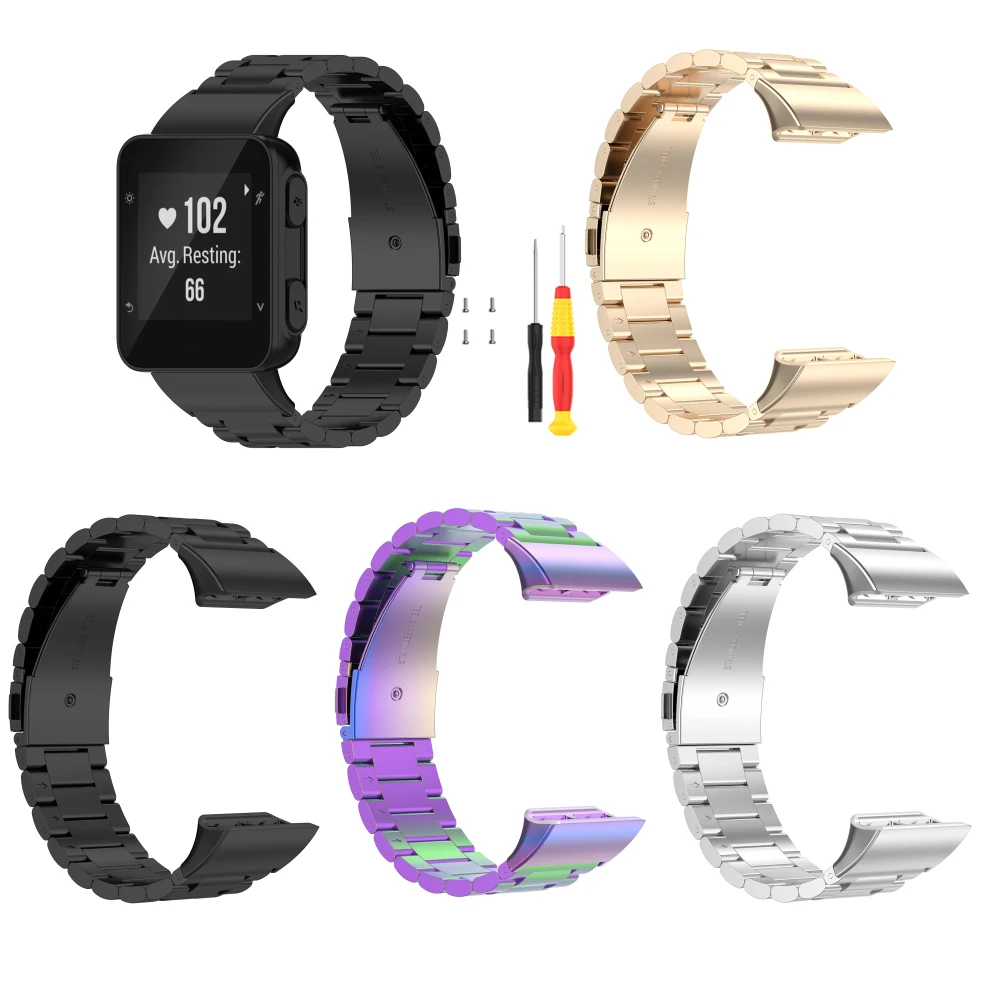 

Wristband Strap For Garmin Forerunner 35/30 Watch Stainless Steel Replacement Metal Buckle Watchband Smart Bracelet Accessories