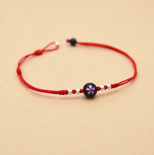 

TT Cherry Blossom Lucky Beads Foot Chain Cattle Pig Tiger Animal Year Lucky Bead Red Rope Anklet Wholesale