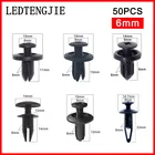 LEDTENGJIE 50 шт. Автомобильные 6 мм отверстия черные пластиковые заклепки зажим для автомобильной дверной отделки фиксаторы доступны в шести размерах