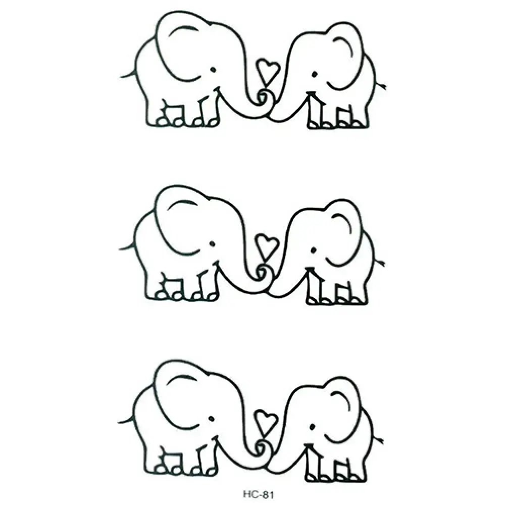 5 шт. временные тату-наклейки в виде слона | Красота и здоровье