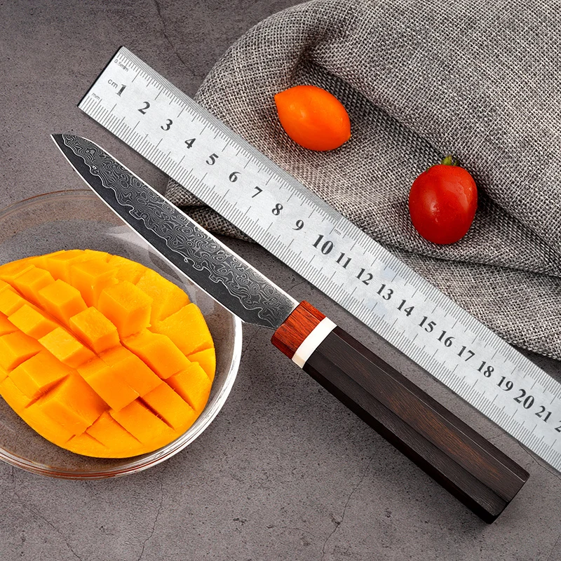 Нож для чистки овощей дамасский Клинок с фиксированным лезвием охоты и выживания