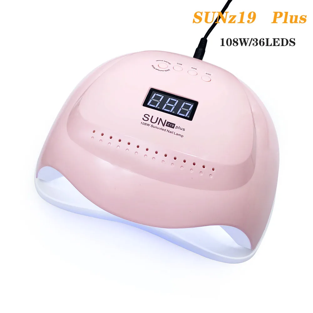 108W Pink 86 Вт УФ светодиодная лампа для сушки ногтей 39 шт. светодиодный двойной светильник для ногтей Лампа для отверждения УФ-гель для ногтей с датчиком таймера ЖК-дисплей - Цвет: 108W Pink