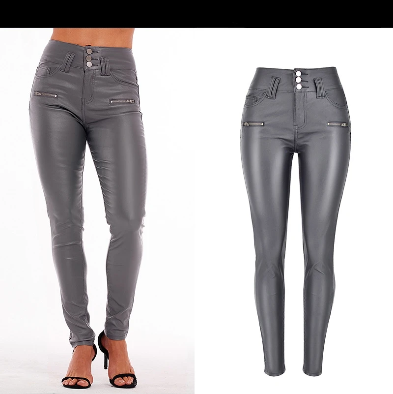 

2020 размера плюс обтягивающие серые джинсы с покрытием для женщин мотоциклетные байкерские зимние осенние брюки большого размера брюки из и...