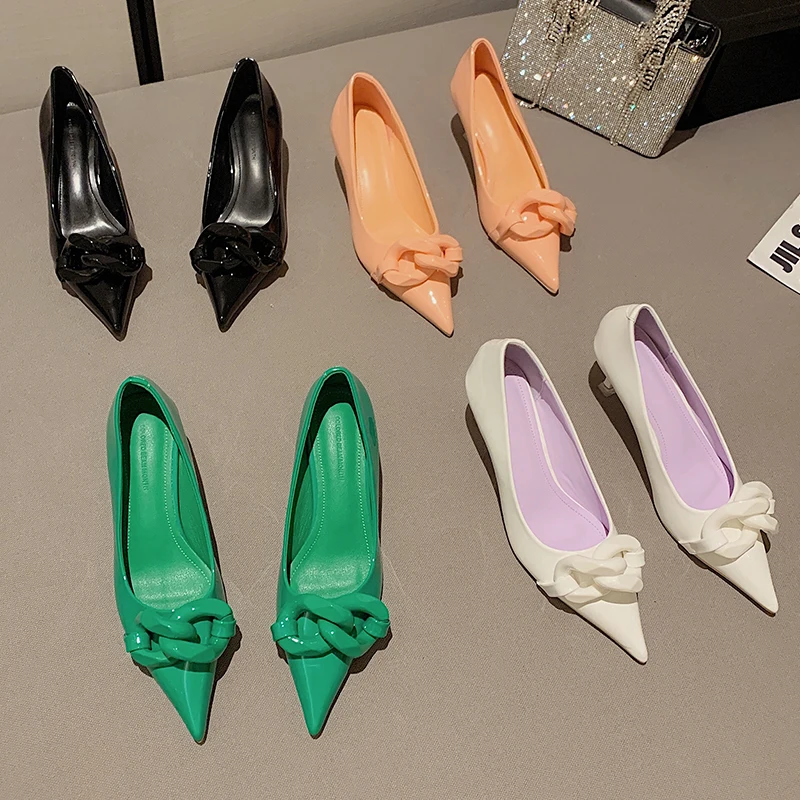 

2021 Women Sandals Fashion Thin Heels Shoes Woman Casual Sandals Female High Heel Shoes Pointed Toe Ladies Sandals New Slides