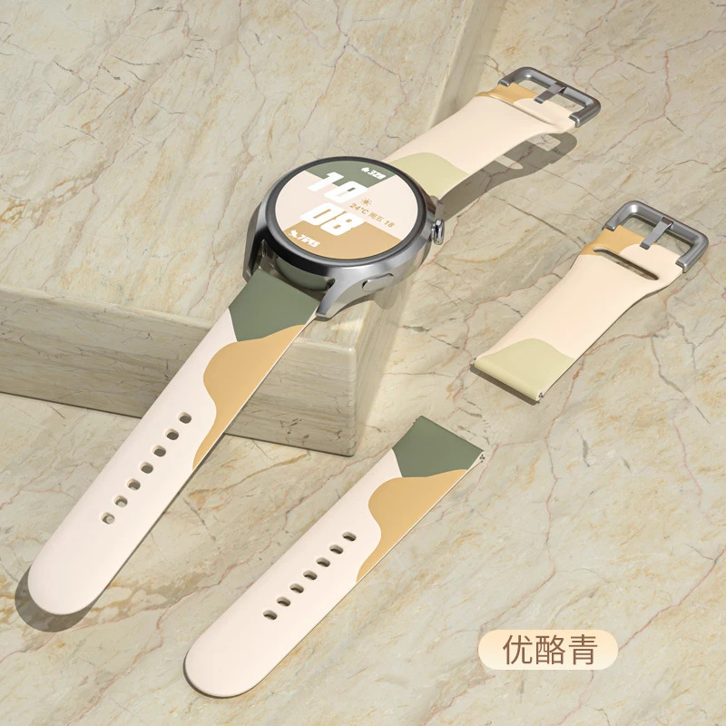 Watchband 20mm 22mm For Amazfit Bip/GTR 47mm Morandi Liquid Silicon Bracelet For Samsung Watch 3 Huawei Watch 3/GT 2 Pro strap