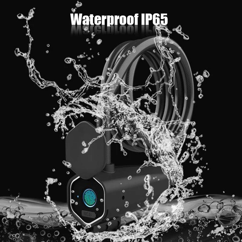 W16 Bluetooth стальной трос замок отпечатков пальцев анти-кражи анти-сдвиг мотоцикл