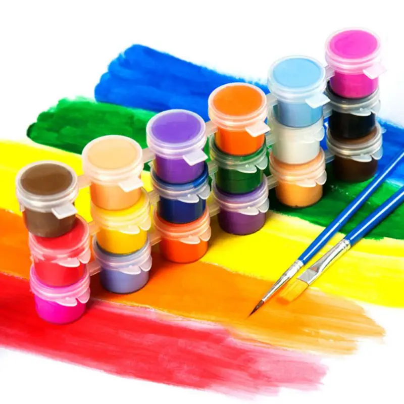 

Acrylic Paint Set Color Paint For Fabric Clothing Nail Glass DIY Drawing Painting For Kids Handmade Waterproof Art Materials